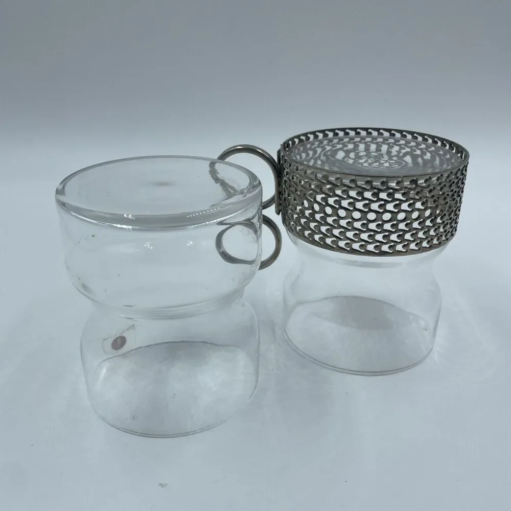 Vtg Iittala Tsaikka Glass with Holder + 1 Bonus Replacement Glass No Holder